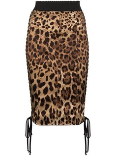 Dolce & Gabbana юбка-карандаш с леопардовым принтом