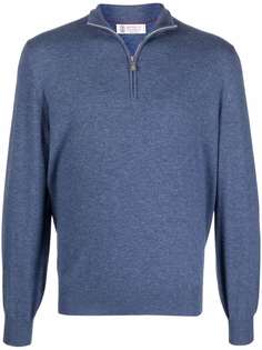 Brunello Cucinelli кашемировый джемпер с воротником на молнии