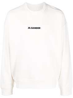 Jil Sander толстовка с приспущенными плечами и логотипом