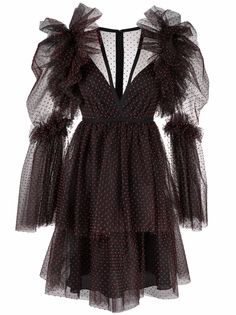 Elie Saab платье миди с тюлем