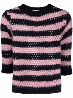RED Valentino полосатый топ с короткими рукавами