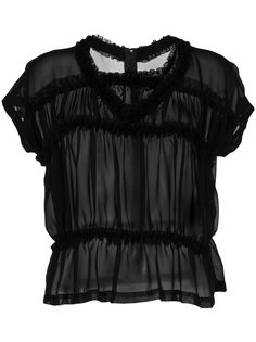 Comme Des Garçons Comme Des Garçons полупрозрачная блузка со сборками