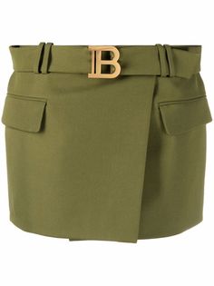 Balmain юбка с пряжкой-логотипом