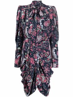Isabel Marant платье с абстрактным принтом и бантом