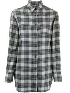 Kiton клетчатая блузка с длинными рукавами