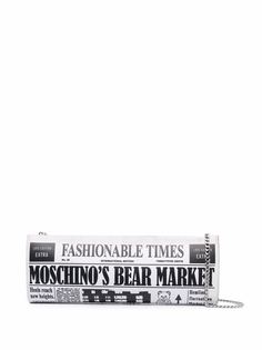 Moschino клатч с газетным принтом