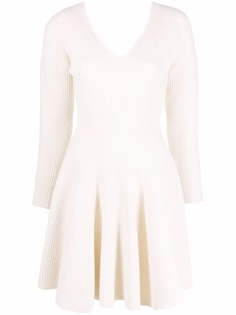 Alexander McQueen платье с длинным рукавами и V-образным вырезом