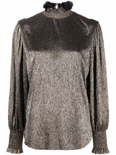 Isabel Marant Étoile блузка с высоким воротником и эффектом металлик