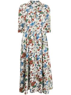 Erdem платье-рубашка с цветочным принтом