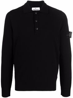 Stone Island рубашка поло Compass с длинными рукавами