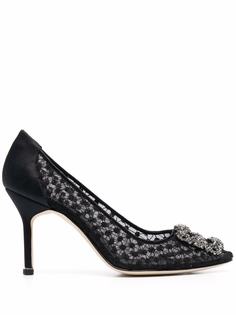 Manolo Blahnik кружевные туфли-лодочки Hangisi 90