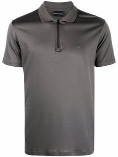 Emporio Armani рубашка поло с воротником на молнии