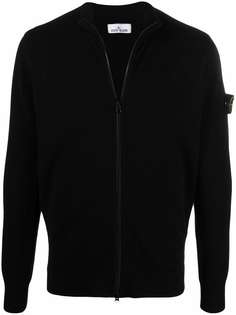 Stone Island свитер на молнии с нашивкой-логотипом