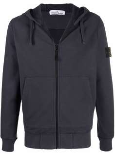 Stone Island худи на молнии с нашивкой-логотипом