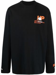 Heron Preston футболка с длинными рукавами и логотипом
