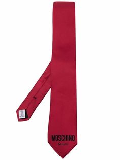 Moschino шелковый галстук с логотипом