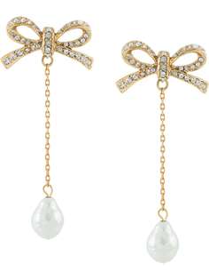 Oscar de la Renta серьги-подвески с бантом