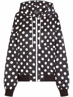 Dolce & Gabbana спортивная куртка оверсайз с узором в горох