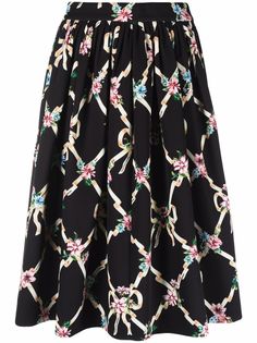 Boutique Moschino юбка с цветочным принтом аргайл