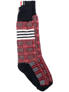 Thom Browne клетчатые носки с полосками 4-Bar