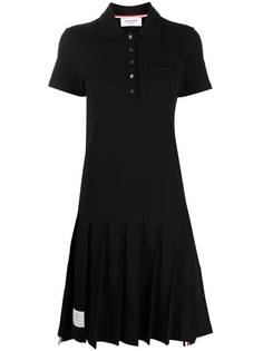 Thom Browne платье с воротником поло и плиссировкой