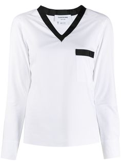 Thom Browne блузка с V-образным вырезом