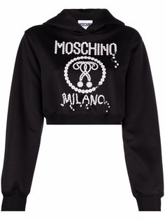 Moschino укороченное худи с логотипом