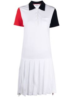 Thom Browne платье в стиле колор-блок с плиссировкой