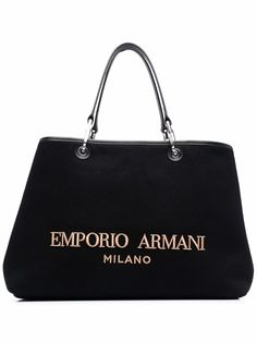 Emporio Armani сумка-тоут с вышитым логотипом