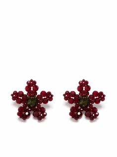 Simone Rocha серьги в форме цветов с кристаллами