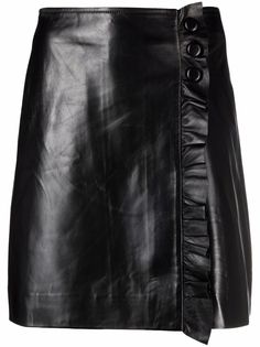 Sandro Paris кожаная мини-юбка прямого кроя