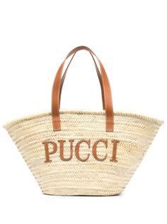 Emilio Pucci большая соломенная сумка-тоут