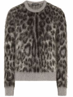 Dolce & Gabbana джемпер из смесовой шерсти с леопардовым принтом