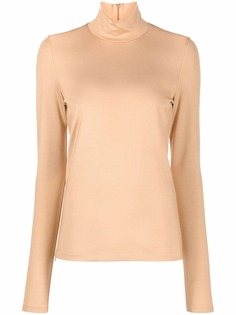 Jil Sander атласный топ с высоким воротником