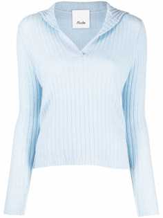 Allude джемпер в рубчик с V-образным вырезом