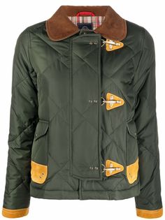 Fay стеганая куртка с вельветовым воротником