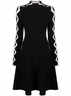 Emporio Armani платье с воротником-стойкой и узором зигзаг