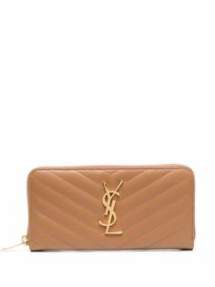 Saint Laurent кошелек с круговой молнией и монограммой