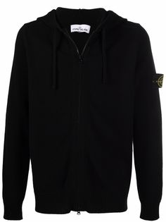 Stone Island худи на молнии с нашивкой-логотипом