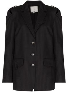Tibi TIBI EVERETT PINSTRIPE DETACH LS BLAZER