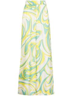 Emilio Pucci шелковые брюки палаццо с принтом Vortici