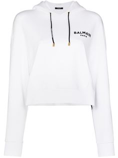 Balmain укороченная толстовка с капюшоном