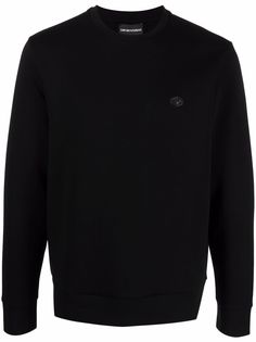 Emporio Armani толстовка с круглым вырезом и нашивкой-логотипом