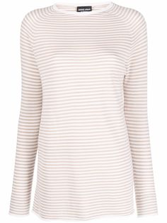 Giorgio Armani кашемировый топ в полоску с длинными рукавами