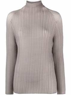 Issey Miyake футболка с высоким воротником и длинными рукавами