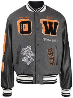 Off-White patch-embellished varsity bomber jacket