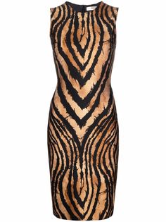 Roberto Cavalli платье с тигровым принтом