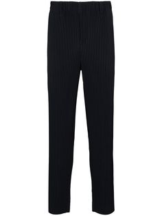 Issey Miyake plissé-detail straight-leg trousers