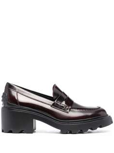 Tods лоферы на каблуке Tod`S