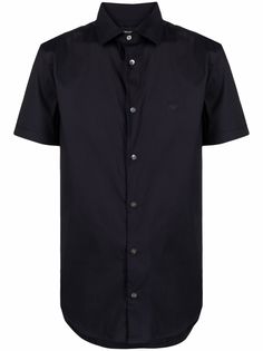 Emporio Armani рубашка с короткими рукавами и вышитым логотипом